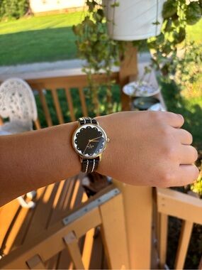 kate spade Black Dial with Gold Case and Black Leather Strap